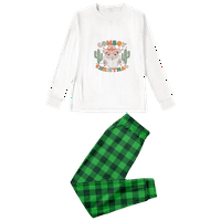 Usklađivanje Božićne pidžame Postavlja Božićnu bivolu Plaid Stripe Stripe Print Veličine djece-ljubimce