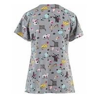 Ljeto Plus Veličina Žene Žene Modni kratki rukav V-izrez V-izrez V-izrez Radno ispis Uniform bluza Majica