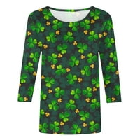 Olyvenn Smanjene T majice za žene labave ležerne modne ženske bluze vrhove sv. Patrickov dnevni rukav