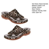 Huanledash Par sandale za plažu Flip Flop Hollow uzorak niski klinovi protiv klizanja FAU kože Otvorene