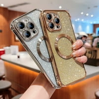 Magnetska futrola za iPhone Pro Clear Glitter Case, [kompatibilan sa magsafe bežičnom punjenjem] Ne-žuta