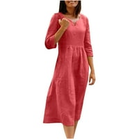 Haljine za žensku ležernu haljinu košulja u boji V vrat zamotana hip hladna haljina rušena struka Boho