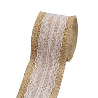 2m roll posteljina čipka Jute Burlap Roll Trim za božićnu svadbenu zabavu Rustikalni vjenčani obrt