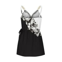 Ljetne haljine za žene Mini modne cvjetne bez rukava haljina od V-izreza V-izrez bijela m