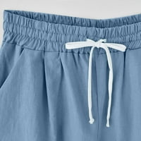 Patlollav Womens Ljeto Ispiši pet bodova Velike veličine pamučne pantalone casual pantalone