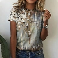 Clearsance Prodaja Jeftini vrhovi za žene Ženske vrhove Printe Casual Lable Fit TEE majice Bluza Ispis