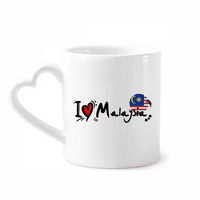 Ljubav Malezija Word Flag Flag ljubav Heart Ilustracija Šalica Kafa Cerac Objavilo Glass Heart Cup