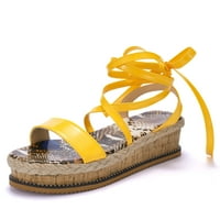 Woobling Womens Espadrille Sandale Open TOE Platform Wedge Sandale Ljetne casual cipele žute 11