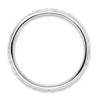LE & LU Sterling srebrne boje izrazive rezbareni prsten LAL7730