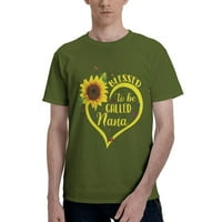 Blagoslovljen da se naziva Nana Suncokretorni muški majica majica kratkih rukava Moss Green X-Veliki