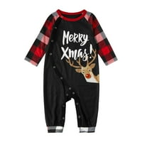 Frehsky podudaranje porodičnih odijela Obiteljski božićni pidžami postavio je slatka jelena rukavska