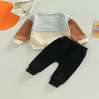 MA & Baby Toddler Boys Odjeća s dugim rukavima Pisma s dugim rukavima vrhovi ležerne hlače Outfit