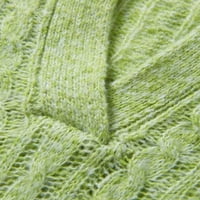 Eyicmarn ženski pleteni vrhovi čvrsti boje Twit Plit dugih rukava rever v Dizajn izreza Streetwear pulover