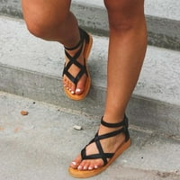 Homodles ženske ležerne strapljene sandale otvorene nožne sandale sandale kopče kaiš čvrste boje sandale