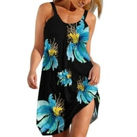 Ljetne haljine za žene Ležerne ljetne plaže Proljeće Striped Print Slatka ljuljačka Poklopac za sunčanje