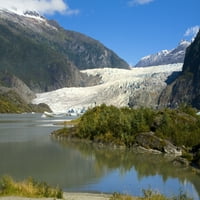 Pogled na Mendenhall Glacier, u blizini Juneau, jugoistočne Aljaske, ljetni plakat Print