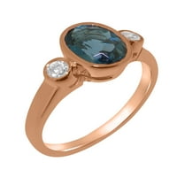 Britanci napravili tradicionalni čvrsti čvrsti zlatni prsten od 10k sa prirodnim londonskim plavim Topazom