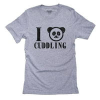 Ljubav cuddling sa slatkim pandama bear grafika Muška siva majica