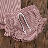 Jedno otvaranje Toddler Baby Girl Knit Shorts Set bez rukava Romar + Bloomers Stormes Outfits 0-24 mjeseci