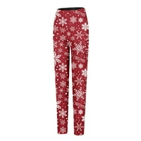 Twifer Božićne tajice za žene gamaše All- Žene Ležerne prilike Božićne vitke ispisane elastične hlače