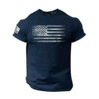 Majice majice za muškarce, mušku američku zastavu majica Patriotski tee kratki rukav, mornarica, mornarsko,