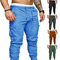 Muškarci Ležerni džepovi u obliku zvuka u boji Kankerke Vezane mršave teretne hlače
