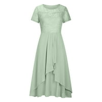 PBNBP Ljetne haljine za žene Ljeto V izrez s kratkim rukavima midi haljina cvjetna čipka svečana večernji