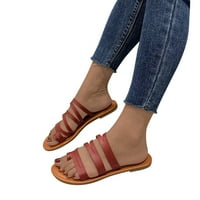 Dame Fashion Summer Solid Coverska remena Kombinacija kombinacija postavljena plosna sandala Yutnsbel