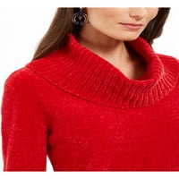 & Kompanija Ženska crvena dugih rukava džemper za vrat Petite veličine: pm