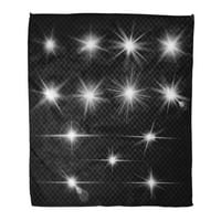 Flannel bacaje pokrivač twinkle sočiva bljeskalice odsjaj svjetlosni efekti kolekcija bijelog mekanog