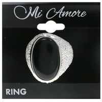 Mi Amore Crystal Sigling-Ring-Ton crna Veličina 8.00