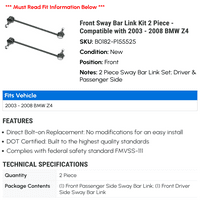Komplet za prednju Sway Bar Link - kompatibilan sa - BMW Z 2007