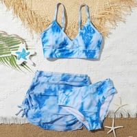 Ljetne djevojke Cvjetni print Tankini sa šorcama kupaći kostim Crisscross bikini tanki remenski ljetni