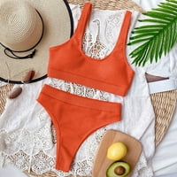 Vivianyo HD Ženski klike plus veličina Ženska bandeau zavoj bikini set push-up brazilski kupaći kostimi