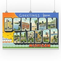 Harbor Benton, Michigan - Pozdrav iz - velike scene slova