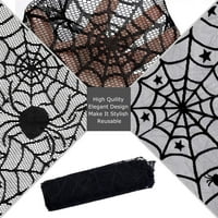 Kliženje ukrasa Halloween Halloween Spiderweb Stolcloth Black čipkasti miševi Spider zabava Dekor za