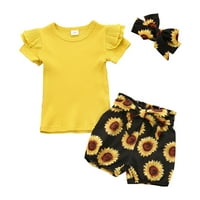 Odjeća za djecu za djevojčicu Ljeto Dječje odijelo Suncokretorni odijelo Cvijeće Mala i srednja škola