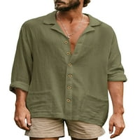 Muška majica s dugim rukavima Jednobojna labava duž se spušta sa džepovima Spring Objave na plaži Streetwear