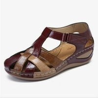 Aoochasliy ženske sandale Ljeto carinjenje ljeto plus veličina retro okrugla boja Boja podudaranja ženskih