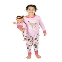 Leveret Kids & Toddler & Toddler Pajamas Usklađivanje lutke i djevojke Pidžama pamuk Llama