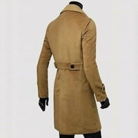 Muška zimska vuna kaput rovov kaput Otiska kaput dugačka jakna moda Slim Fit Khaki XXXL