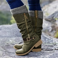 Ženske srednje srednje teleske čizme smanjile su kaubojske čizme zapadnih stila, casual tople cipele