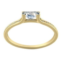 -F vs Moissitni zaručni prsten sa dijamantima mostom kanala 14k zlato