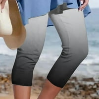BDFZL ženske hlače ženske atletičke obrezirane hlače od pune boje casual elastične struke plaže na plaži