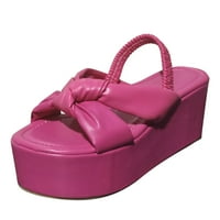 Zuwimk sandale za žene, ženski dragulj Rhinestones dizajn gležnja visoko ravne sandale vruće ružičaste