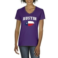 - Ženska majica V-izrez kratki rukav, do žena Veličina 3XL - Austin