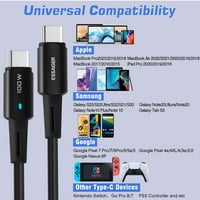 Urban USB C do USB C kabel 3,3ft 100W, USB 2. TIP C TRACK GORIVA Brzi naboj za Realme Q3T, iPad Pro,