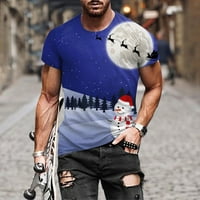 Muškarci Jesen Zimski casual s kratkih rukava Božićni 3D tiskani T majice Moda Top bluza Muškarci T
