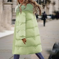 Tdoqot Quilted kaputi za žene - sa kapuljačnim kaputima na dugih rukava zimski kaputi zeleni