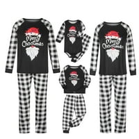 Dadaria Porodična pidžama Podudarni setovi Božićni čovjek tata pletenica za bluzu za bluzu za ispis + hlače Obiteljska odjeća pidžamas crne muškarce XL